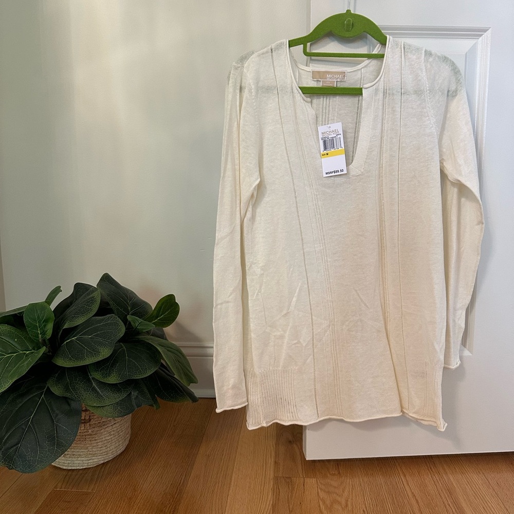Michael Kors Cream V-Neck Sweater